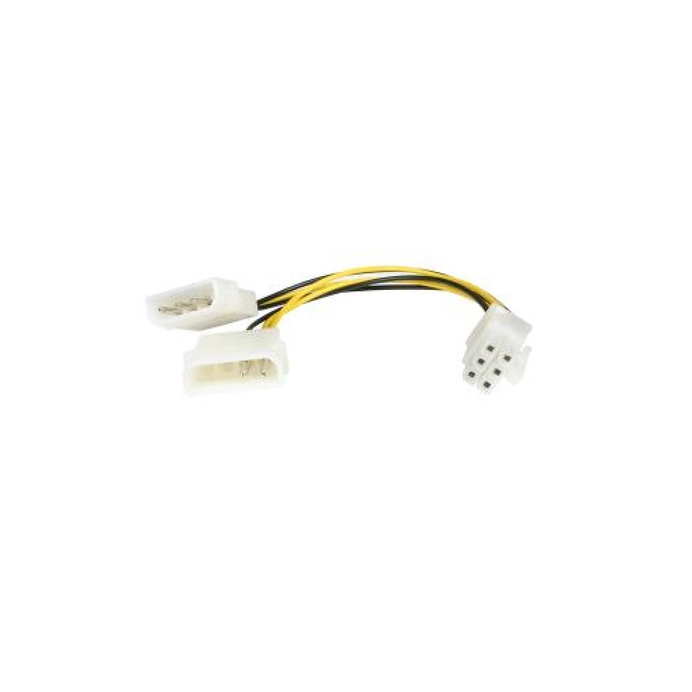 2x Molex 4pin to 1x 6 Pin PCI-E Video Card Power Adapter