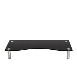 Support de Bureau Multimédia Verre Noir 8mm 56x24x10 cm 30kg maximum