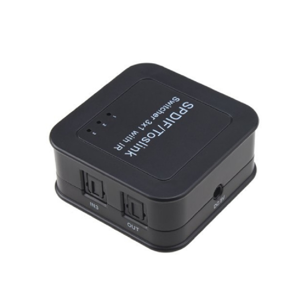 3-Port Digital Optical Audio Switcher SPDIF / TOSLINK 3 Inputs & 1 Output