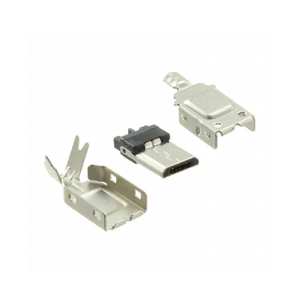 USB - micro B USB 2.0 Plug Connector 5 Position Free Hanging (In-Line)