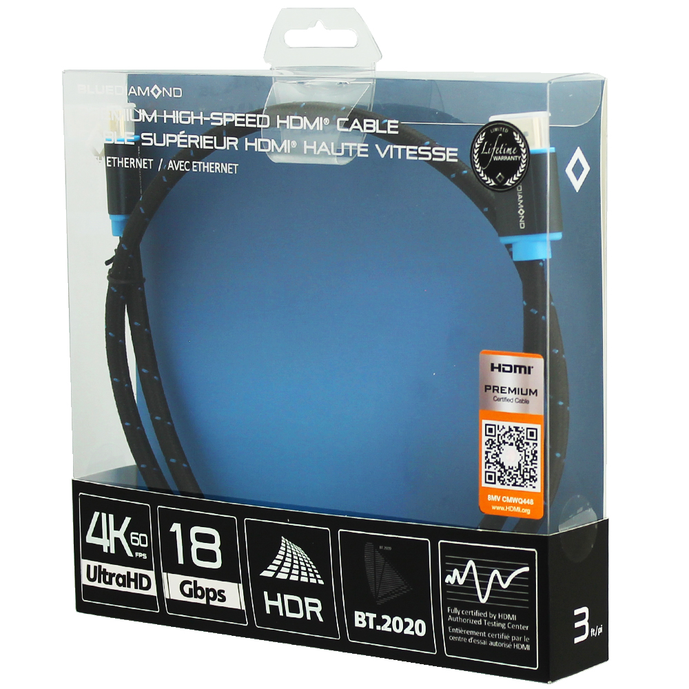 Câble HDMI Premium 4k Ultra HD - 3'