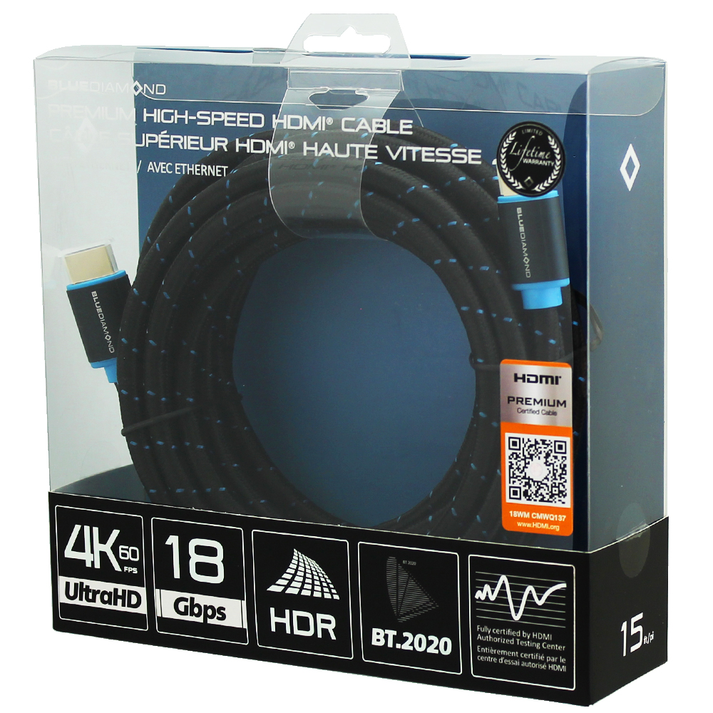 Câble HDMI Premium 4k Ultra HD - 15'