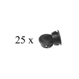 Paquet de 25 Bouchons Noir en Nylon de Trou 7/8