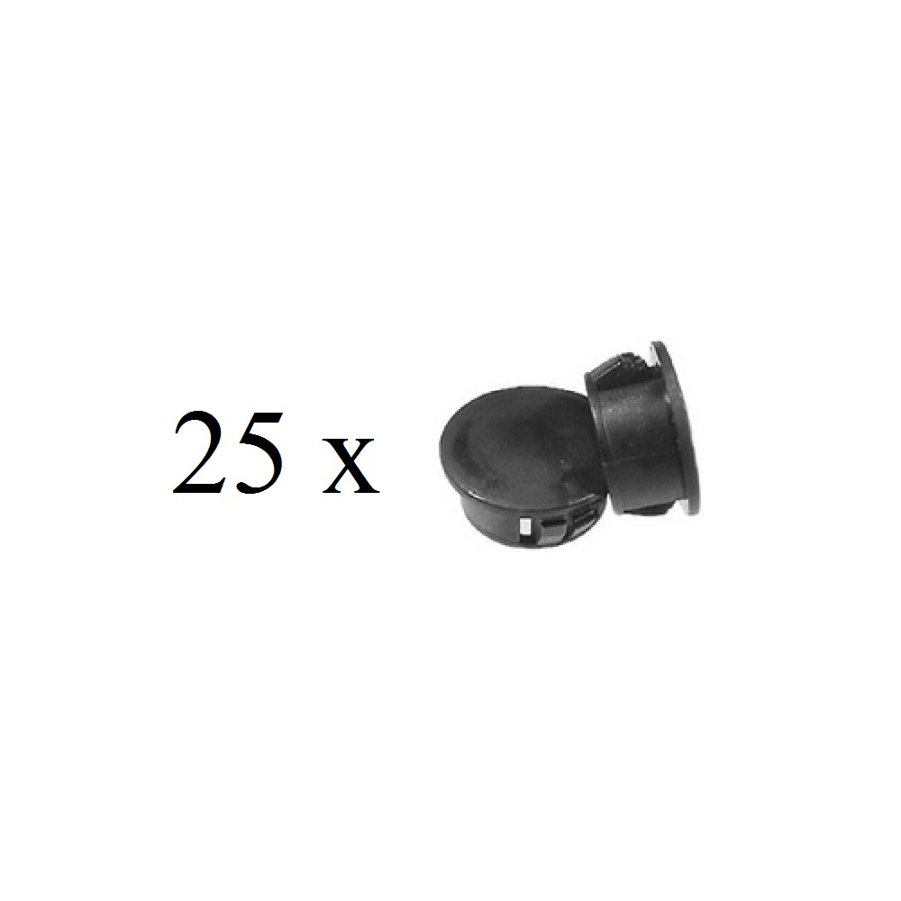Paquet de 25 Bouchons Noir en Nylon de Trou 7/8