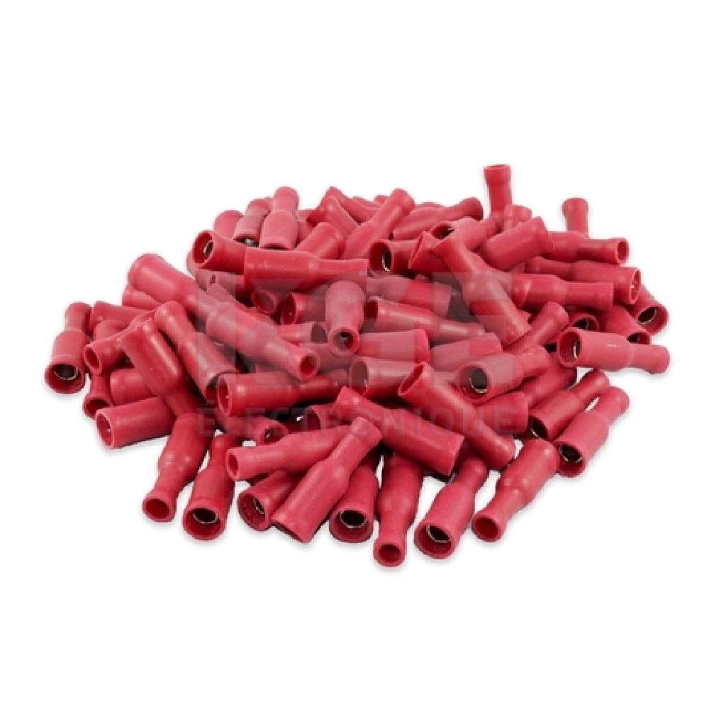 25-Pack 22-18 Female Cylindrical Insulated Terminals