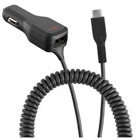 Chargeur de Voiture USB-C 4A avec Extra Port USB - Noir
