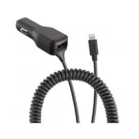 Chargeur Auto Lightning avec Extra Port USB 3.4A - Noir