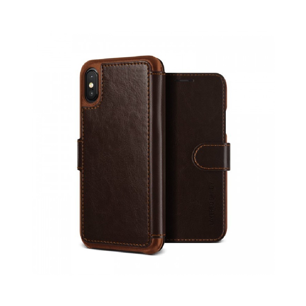 Wallet Case Layered Dandy iPhone X - Brown
