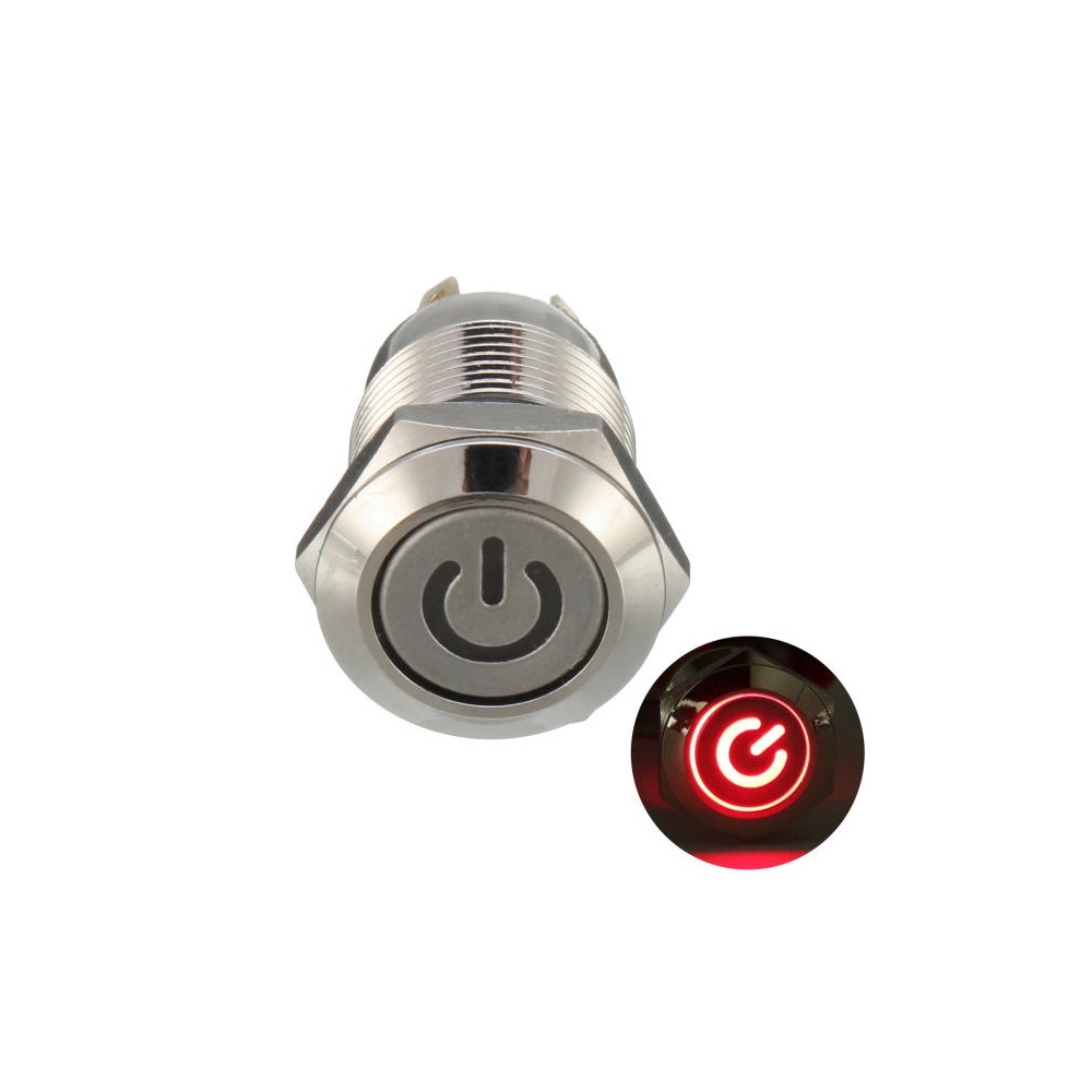 3V 4 Pin Led Metal Push Button Switch Momentary Power Switch Waterproof
