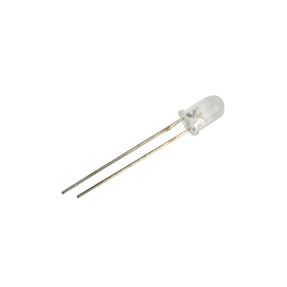 Paquet de 100  - DEL 3mm 3000-4000MCD, 3VDC - Blanc Clair