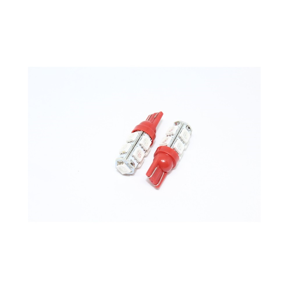 Paquet de 2 - 9 LED 12VDC Base 194 - Rouge