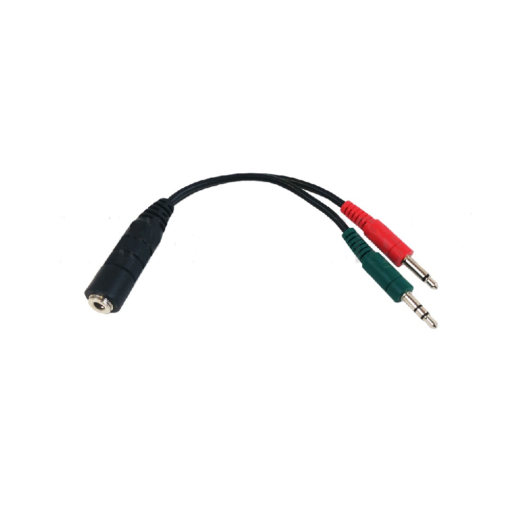 6 inch 3.5mm 4C Female to 2x 3.5mm Male (headphones/mic) Adapter