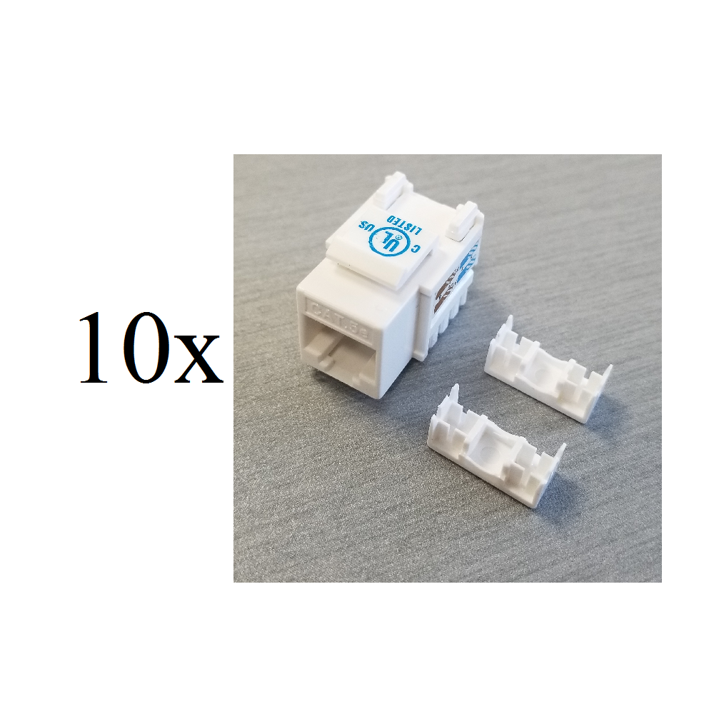Fiche Keystone Cat5e - Blanc, Paquet de 10