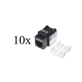 10-Pack - Cat6 Keystone Jack - Black
