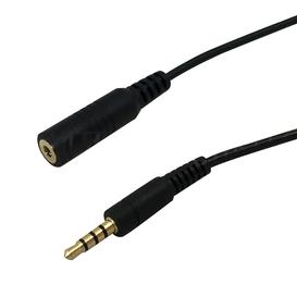 10ft 3.5mm 4C male to female 28AWG - Black