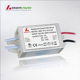 Transformateur DEL Voltage Constant Entrée 100-265V Sortie 1A 12VDC IP67 Certifié