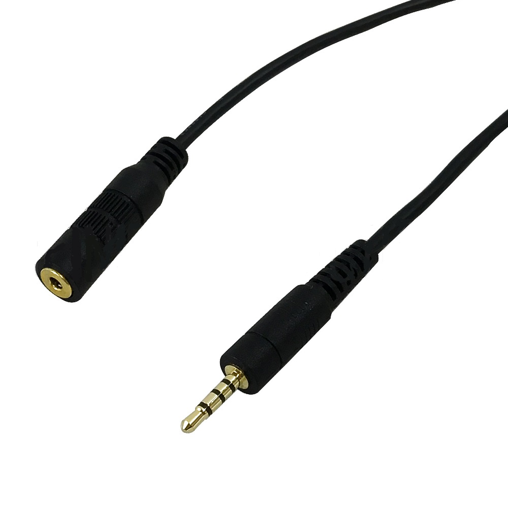 3ft 2.5mm 4C male to female 28AWG FT4 - Black
