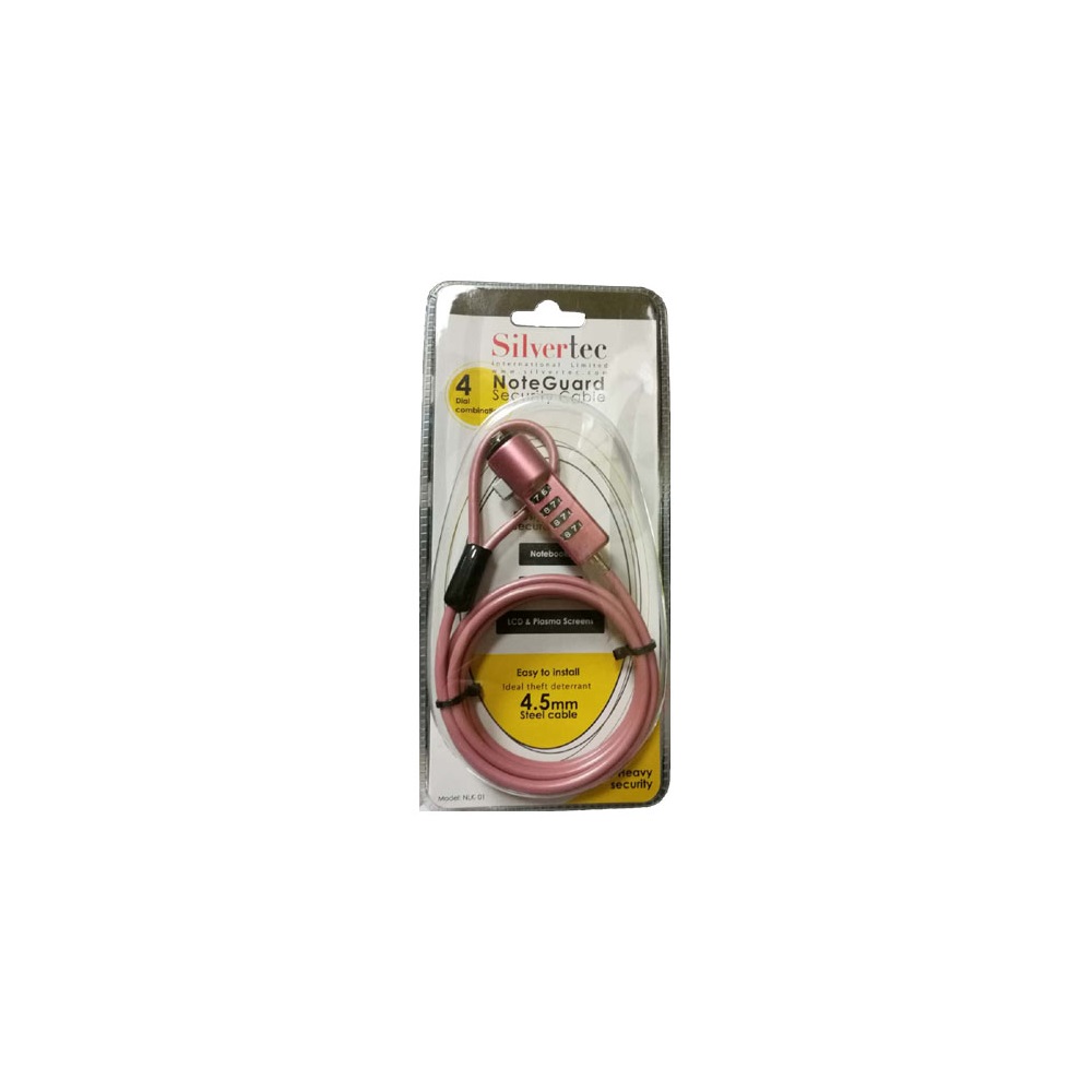 Silvertec NoteGuard Security Cable 4 Dial Combination