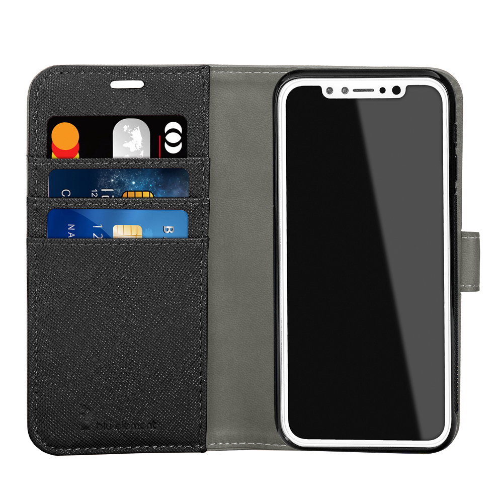 2 in 1 Folio Case Grey/Black Bottom (2 Tone) for iPhone XS/X