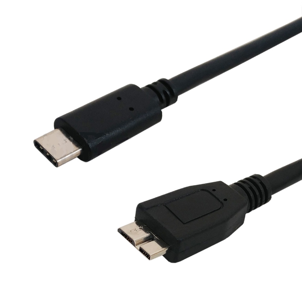 3ft USB 3.1 Type-C Male to Micro-B Male Cable 10G 3A - Black