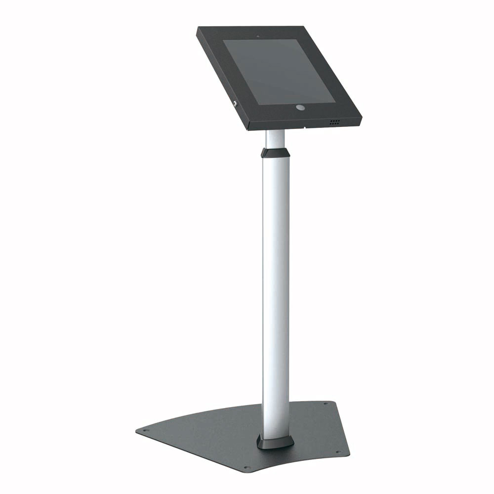 Tamper-Proof Anti-Theft iPad Kiosk Safe Security Public Floor Stand, Holder, Public Display Case with Adjustable Height & Cable Management (Compatible with iPads 2/3/4/Air)
