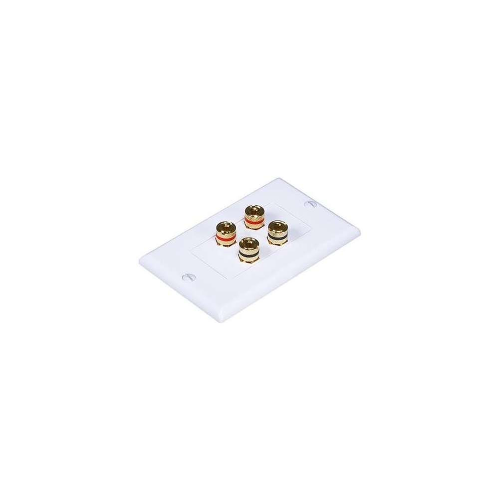 Wall Plate for 2 Speakers Gold Plated - White