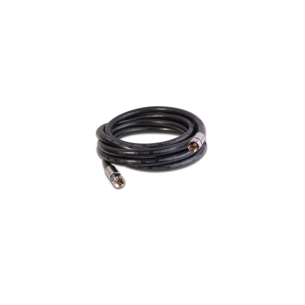 35ft RG6 3000mhz Coaxial Cable F Type Connector 18AWG 75Ohm CL2 - Black
