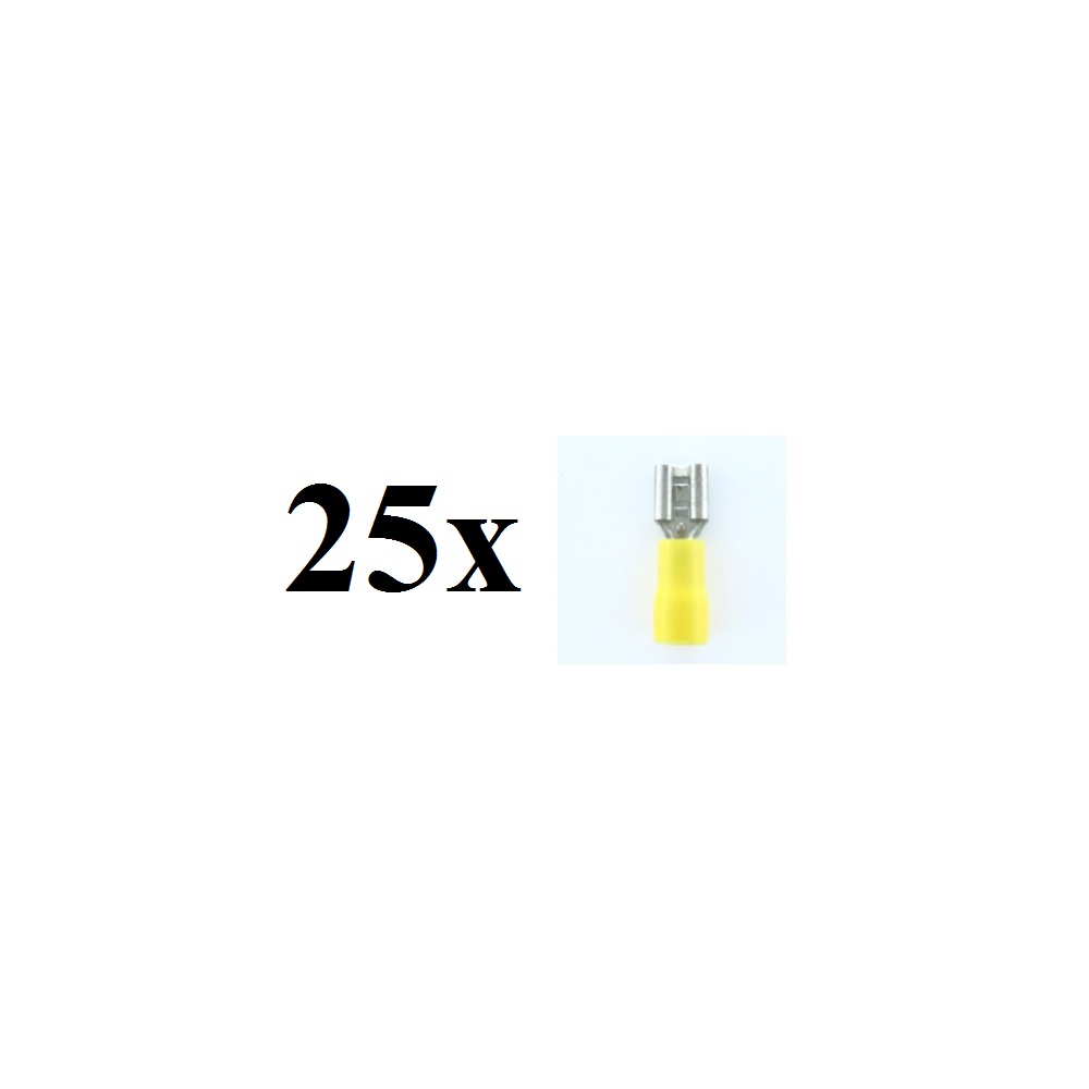 25-Pack Disconnect Terminals .250 12-10 Female Vinyl Insulated FDD5.5-250