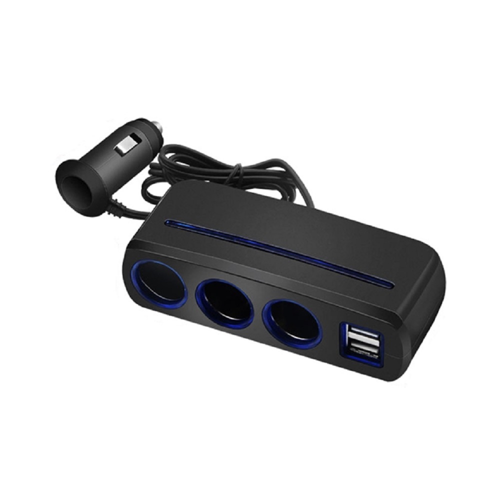 Prise Allume-Cigare 12V 1 à 3 avec 2 Ports USB - Alimentation