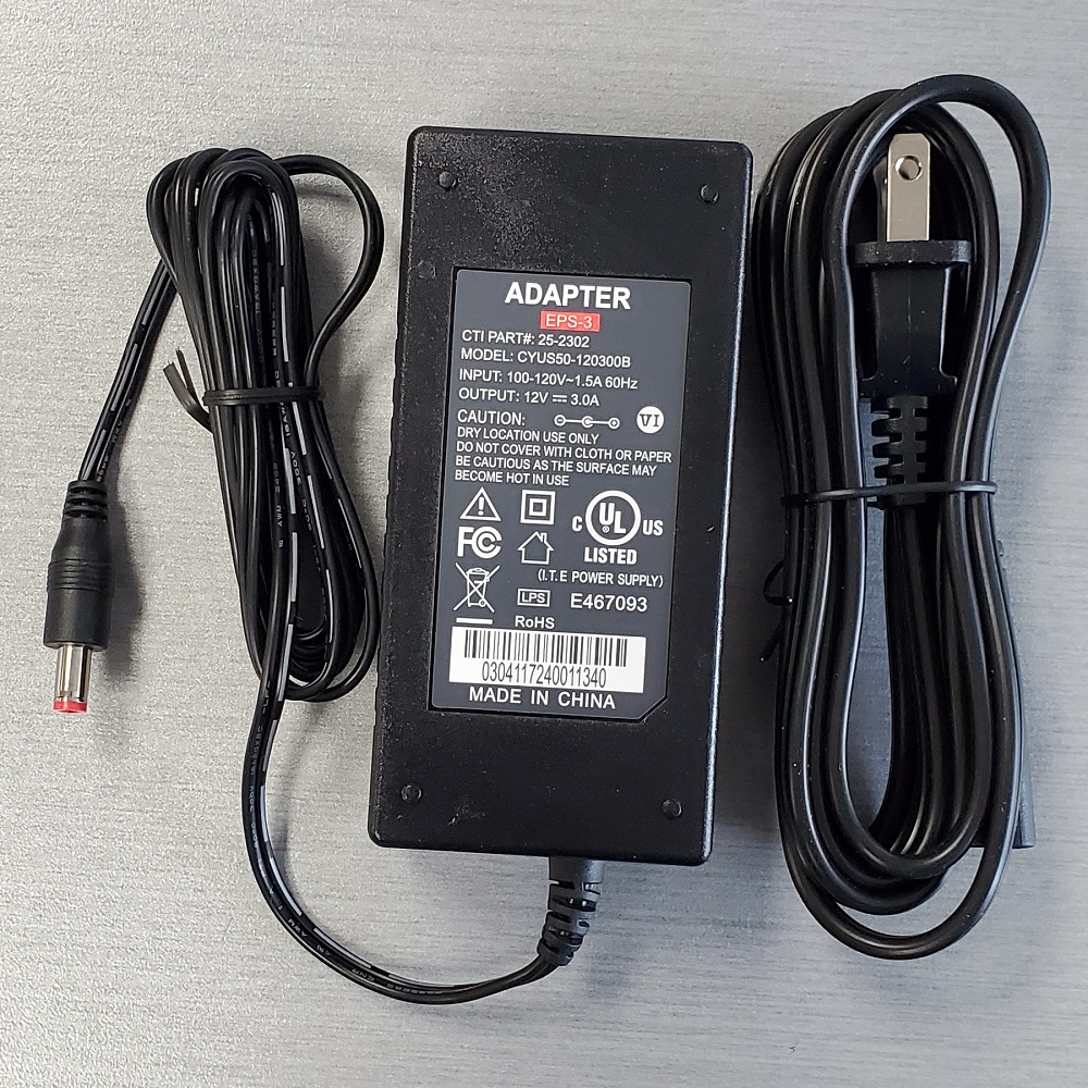 AC/DC Adapter - 12VDC 3A - Electronics | KGE Ã©lectronique