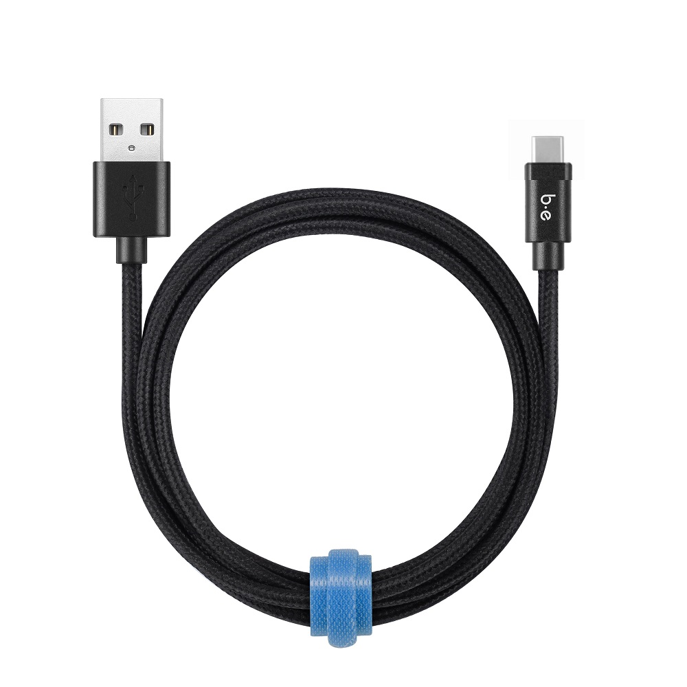 Braided Charge/Sync USB-C Cable 6ft Black