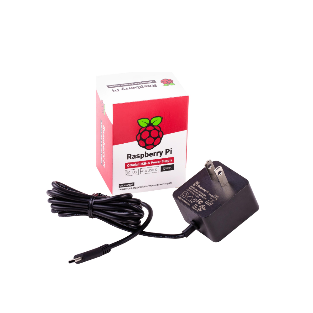 Alimentation Officielle Raspberry Pi 4 Modèle B USB-C 5.1V 3A Fiche US - Noir