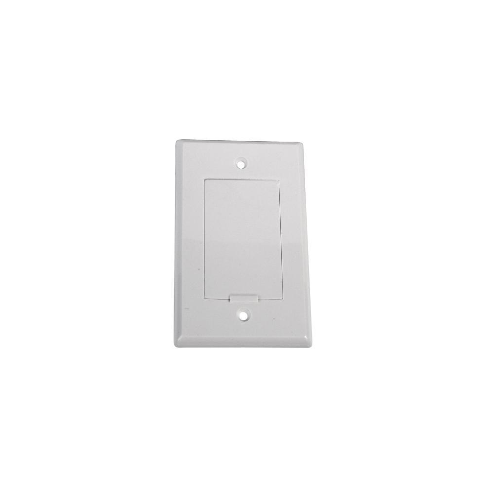 Plaque Murale Passe-Câble Simple avec Porte Pivotante - Blanc