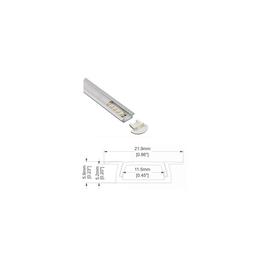 Rail en Aluminium de 3m Encastrable pour LED avec Couvercle Givré