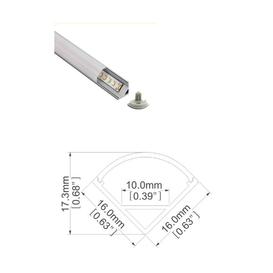 3m Aluminium Corner Track for LED with Opaque Lens