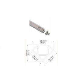 3m Aluminium Corner Track for LED with Opaque Lens
