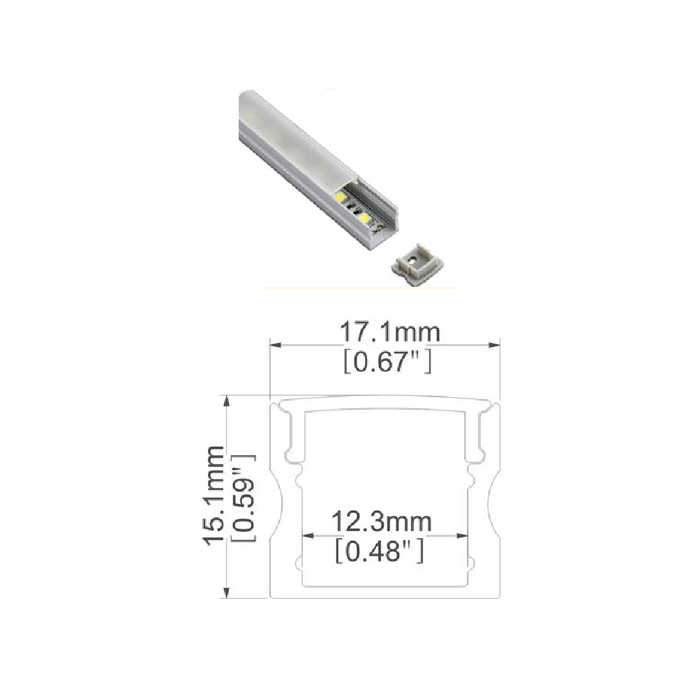 3m Aluminium Track for LED with Opaque Lens