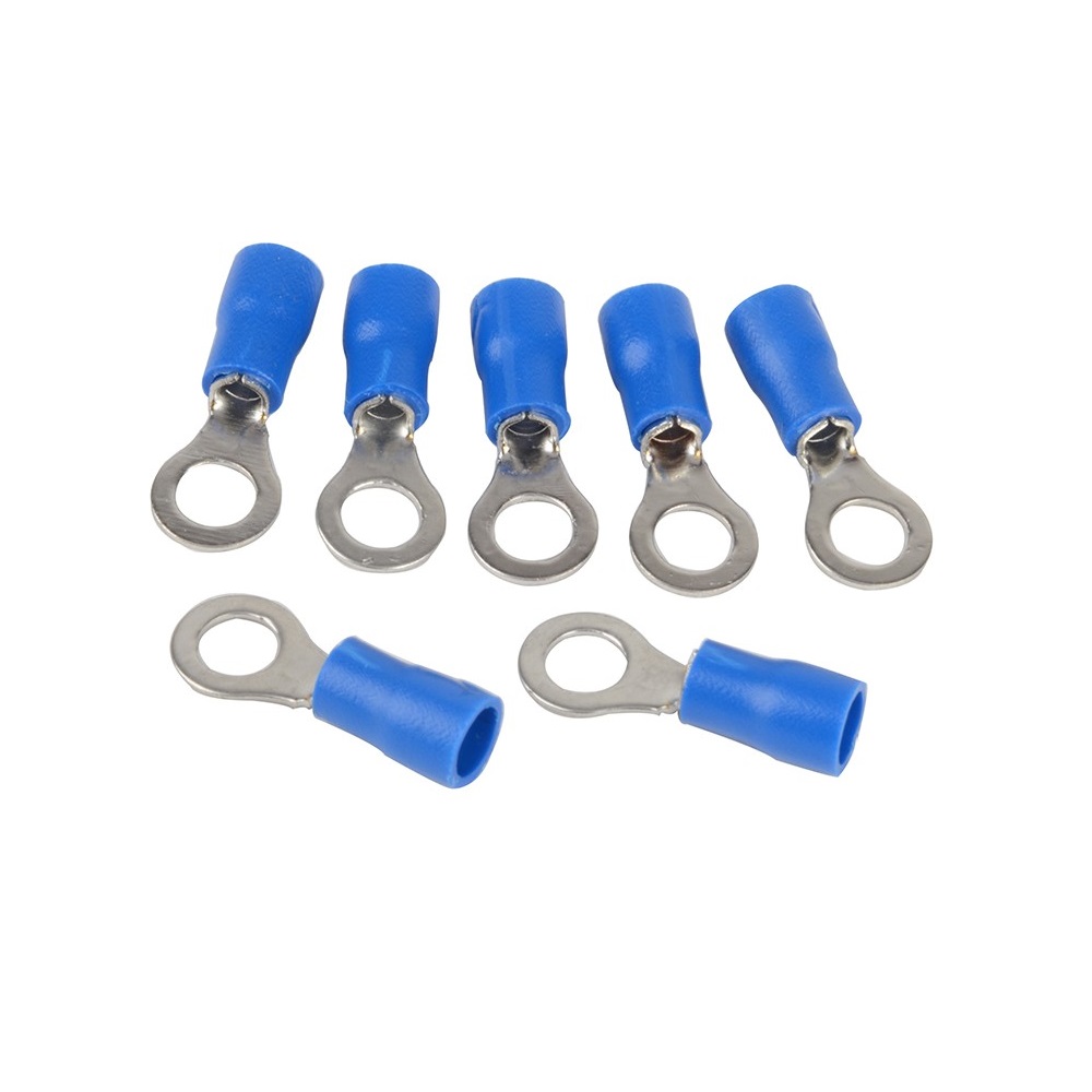 25-Pack Ring Terminals 1/4 16-14 - Blue