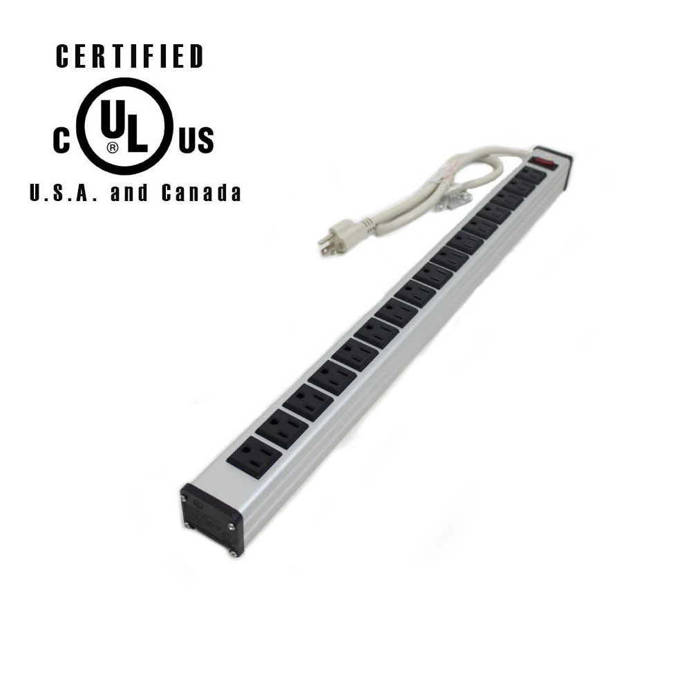 16 Outlet Power Bar, 15A circuit breaker, 3ft cord