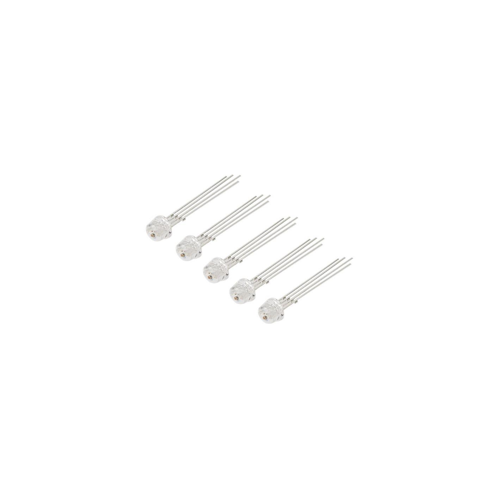 5-Pack RGB LED 5mm 5.2 volt (blue-red-green)