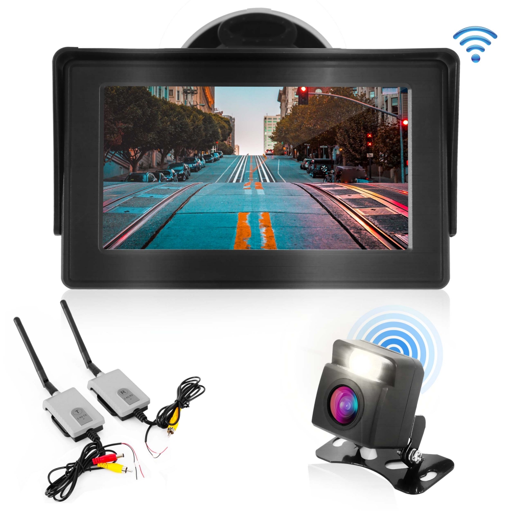 Caméra de Recul et Système de Moniteur Vidéo 2,4 GHz avec Transmission Vidéo sans Fil