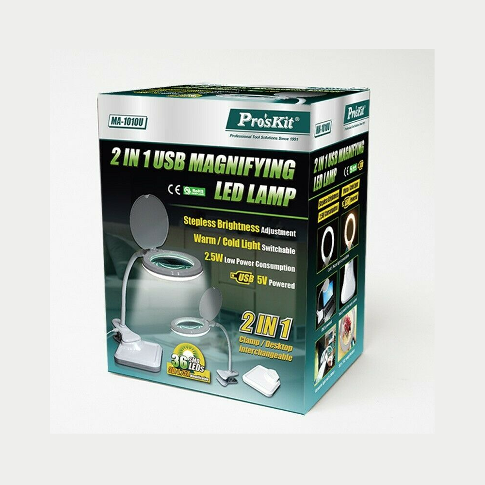 Lampe LED Grossissante USB 2 en 1