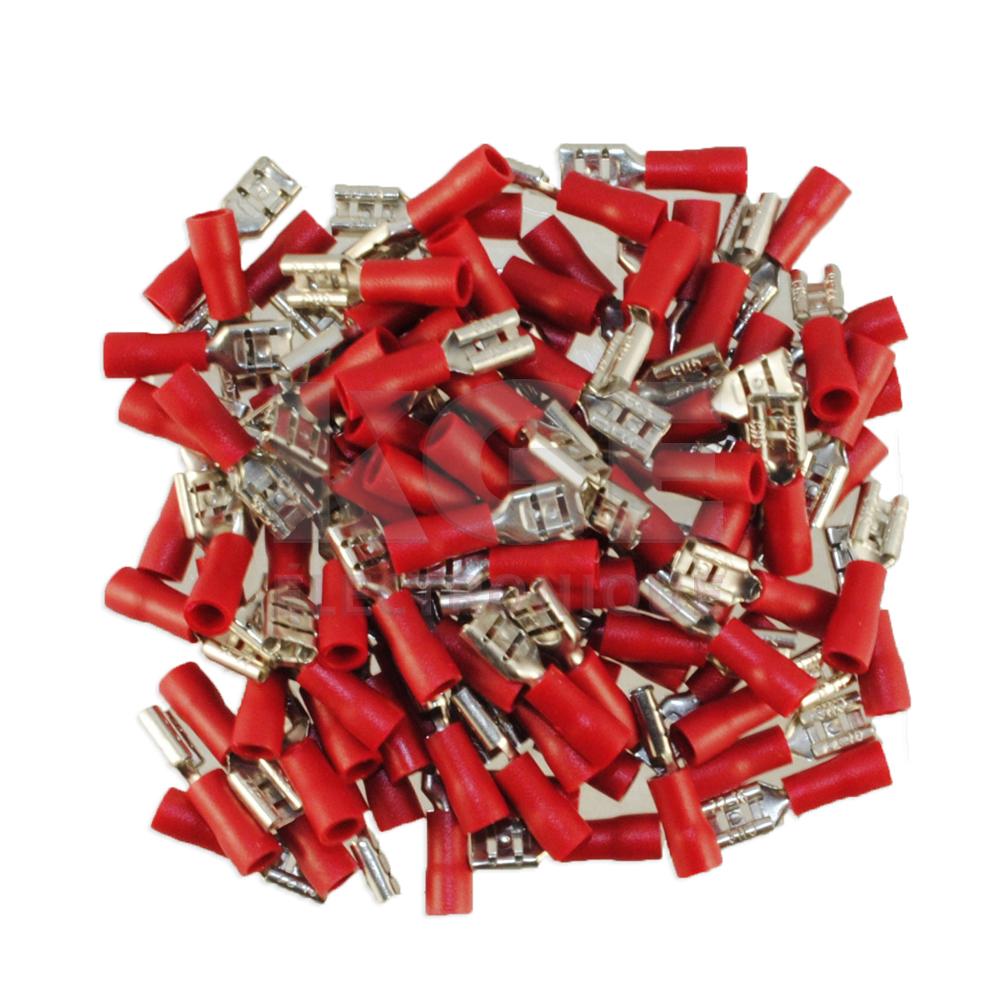 187 22-18 Female Terminals - Red, 100Pk