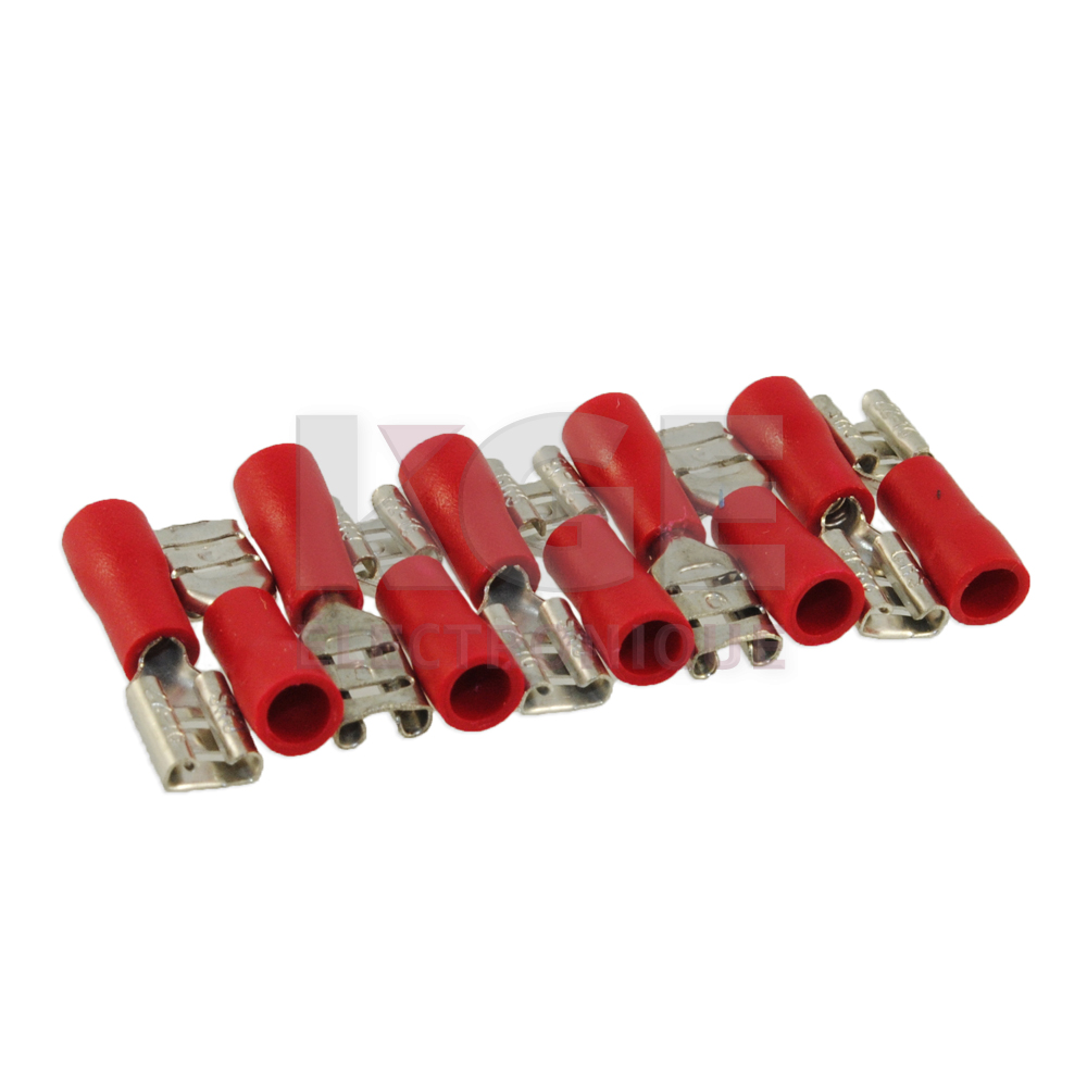 187 22-18 Female Terminals - Red, 10Pk
