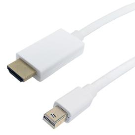3' Mini DisplayPort Male to HDMI Male Cable - White