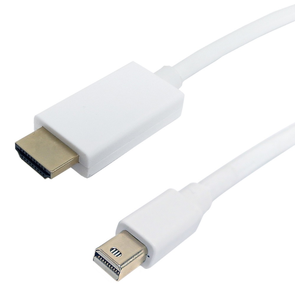 3' Mini DisplayPort Male to HDMI Male Cable - White