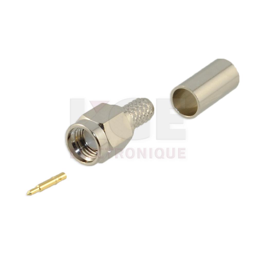 SMA Male Crimp Connector for RG58 - 50 Ohm