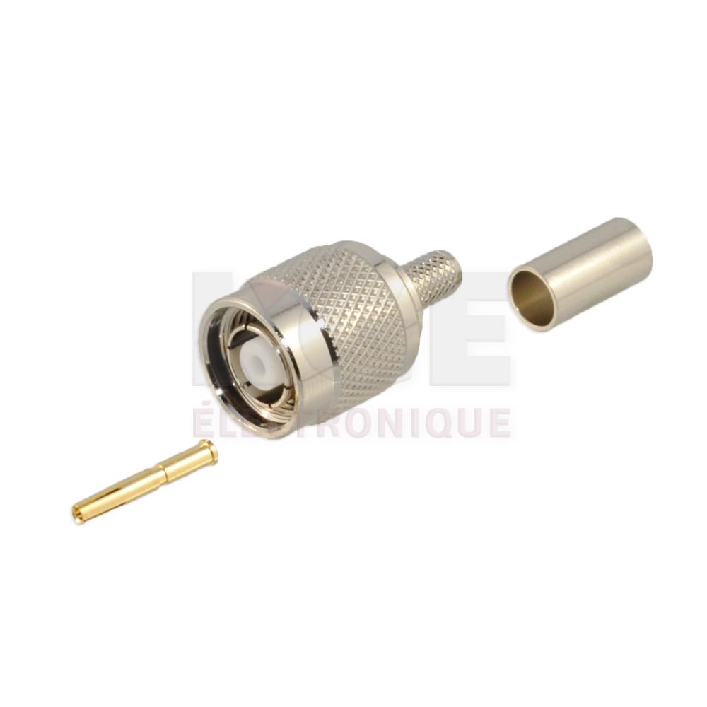 TNC Reverse Polarity Male Crimp Connector for RG58 - 50 Ohm
