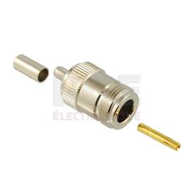 Connecteur à Sertir Type N Femelle pour RG58 - 50 Ohms