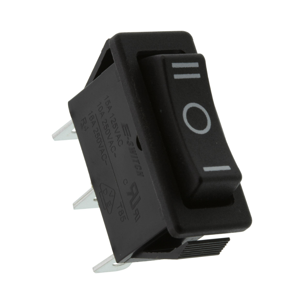 Rocker Switch Non Illuminated 15A@125V 10A@250V SPDT On-Off-On Black Panel Mount